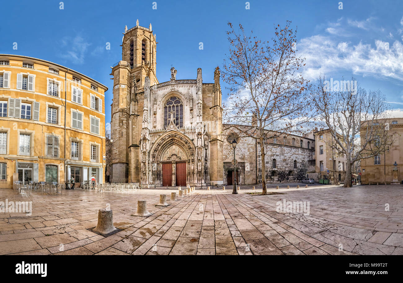 La Cathédrale du Saint Sauveur à Aix-en-Provence, Bouches-du-Rhône, France Banque D'Images