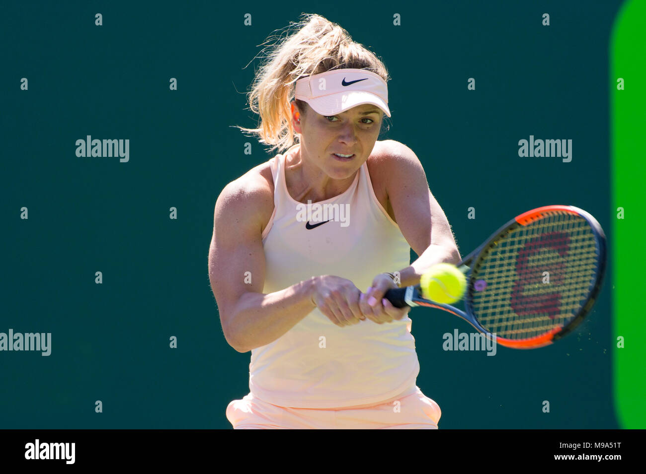 KEY BISCAYNE, Floride - 23 mars : Elina Svitolina au jour 5 de l'Open de Miami à Crandon Park Tennis Center le 23 mars 2018 à Key Biscayne, en Floride. Elina Svitolina personnes : Banque D'Images