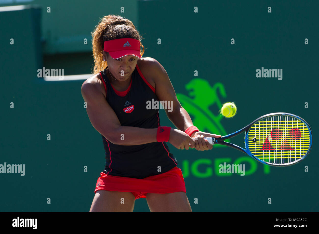 KEY BISCAYNE, Floride - 23 mars : Naomi Osaka le jour 5 de l'Open de Miami  à Crandon Park Tennis Center le 23 mars 2018 à Key Biscayne, en Floride.  People : Naomi Osaka Photo Stock - Alamy