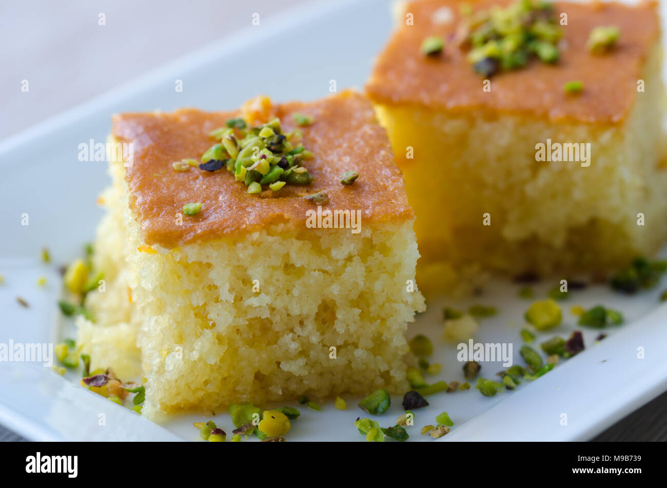 Revani Semoule Sucre Patisserie Dessert Turc Traditionnel Photo Stock Alamy