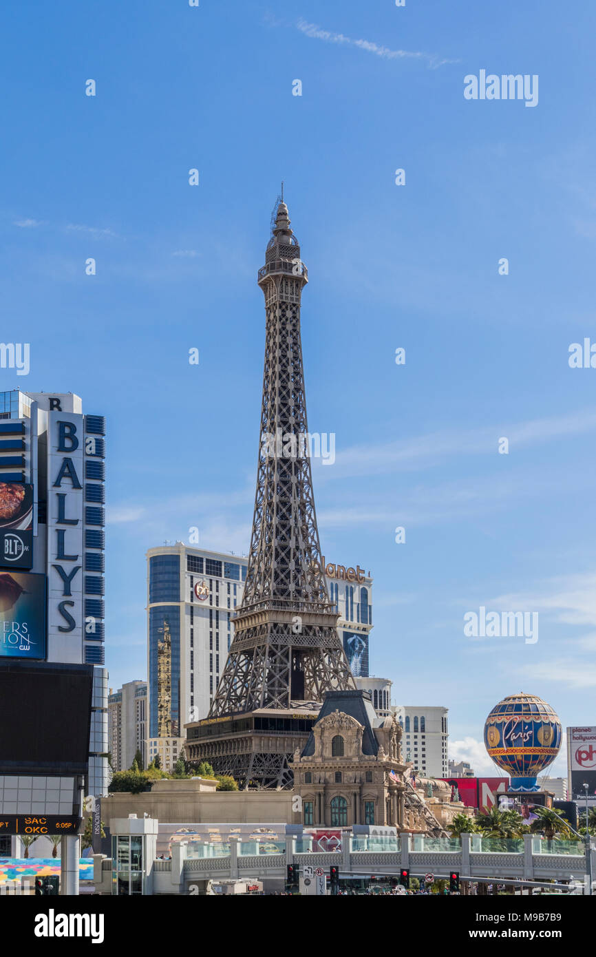 Réplique de la Tour Eiffel à Paris Hotel et Casino à Las Vegas Banque D'Images