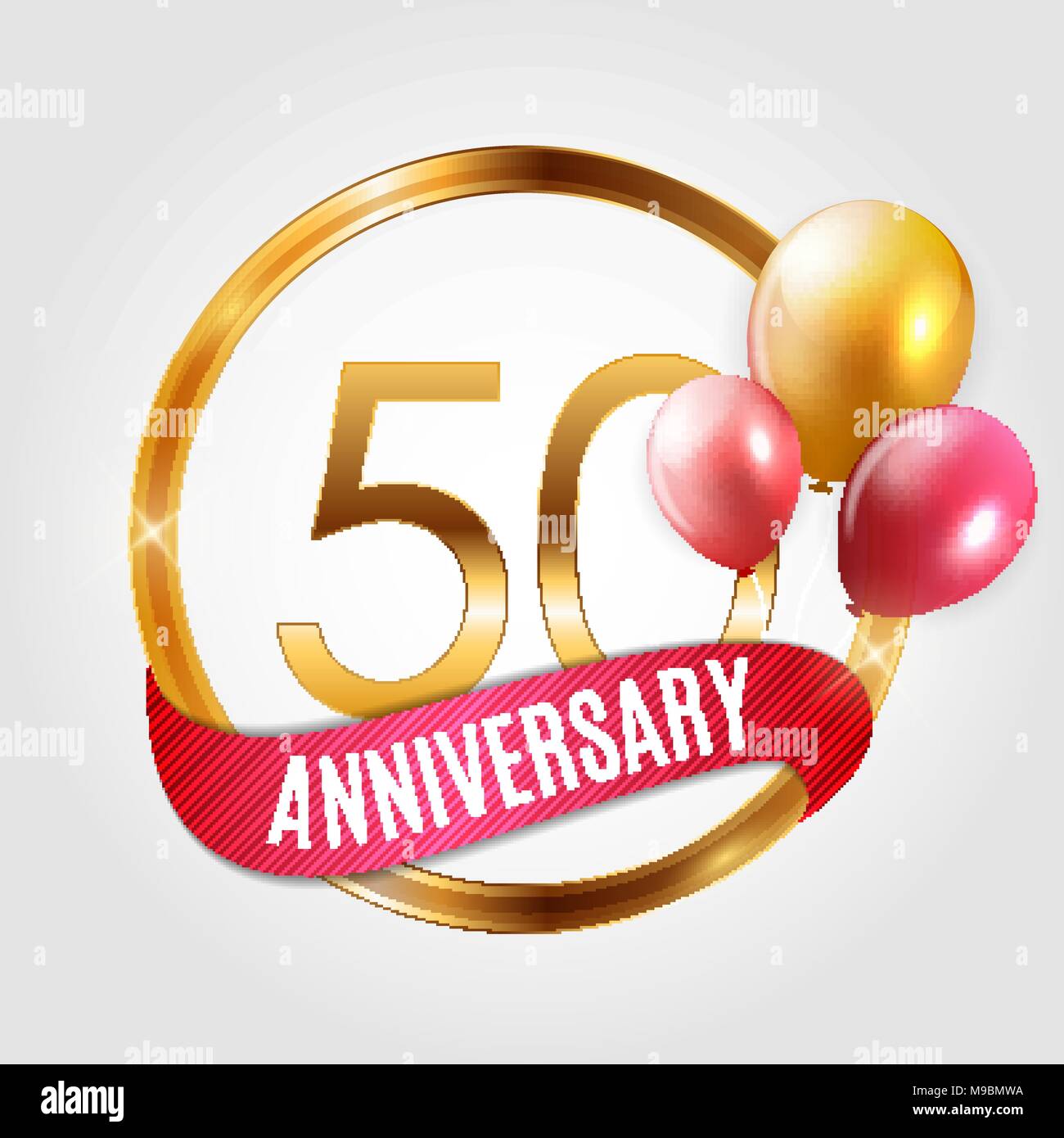 Logo Or Modele Anniversaire 50 Ans Avec Ruban Et Des Ballons Vector Illustration Image Vectorielle Stock Alamy Logo Or Modele Anniversaire 50 Ans Avec Ruban Et Des Ballons Vector Illustration Image Vectorielle Stock Alamy