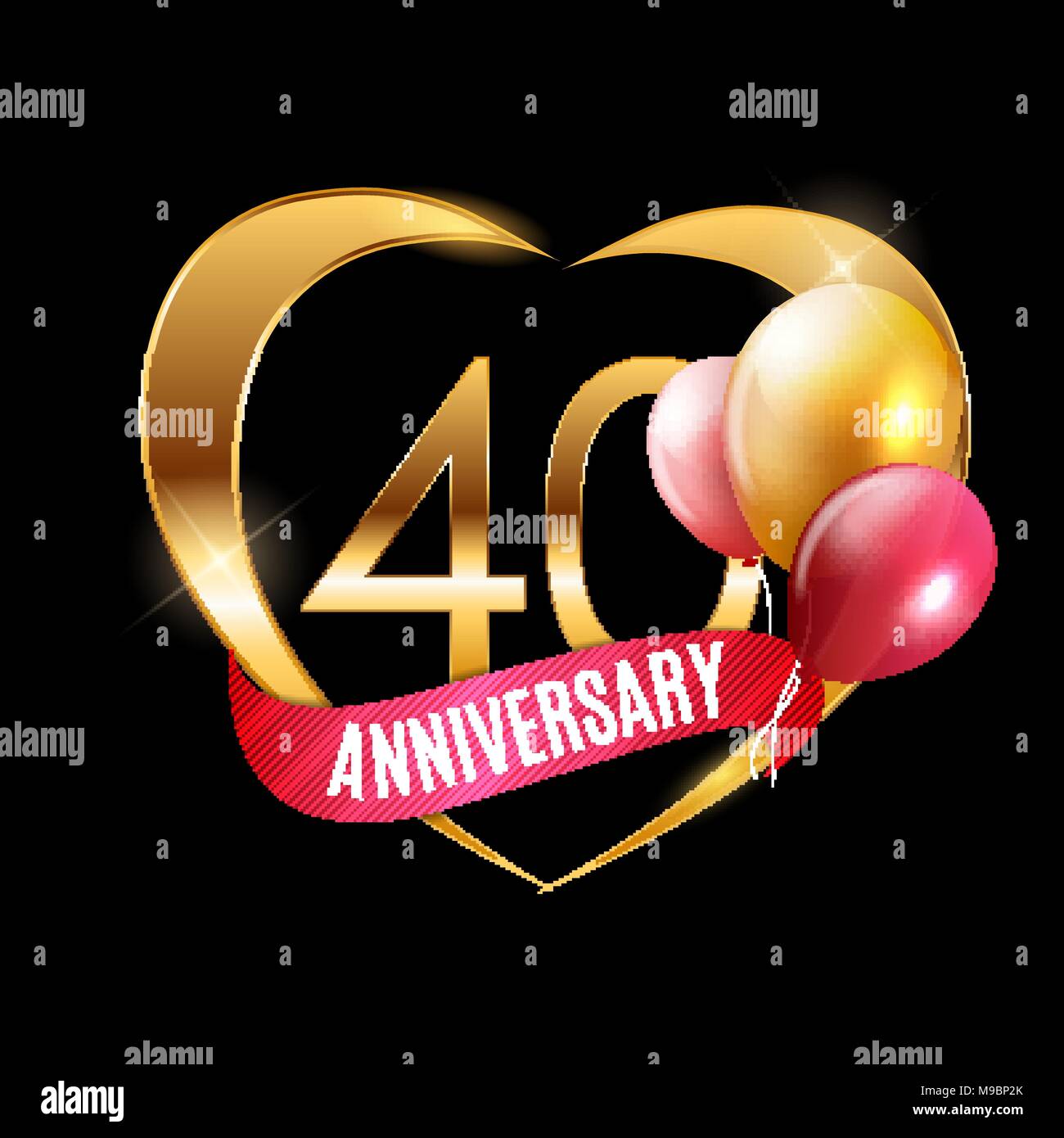 Logo Or Modele Anniversaire 40 Ans Avec Ruban Et Des Ballons Vector Illustration Image Vectorielle Stock Alamy Logo Or Modele Anniversaire 40 Ans Avec Ruban Et Des Ballons Vector Illustration Image Vectorielle Stock Alamy