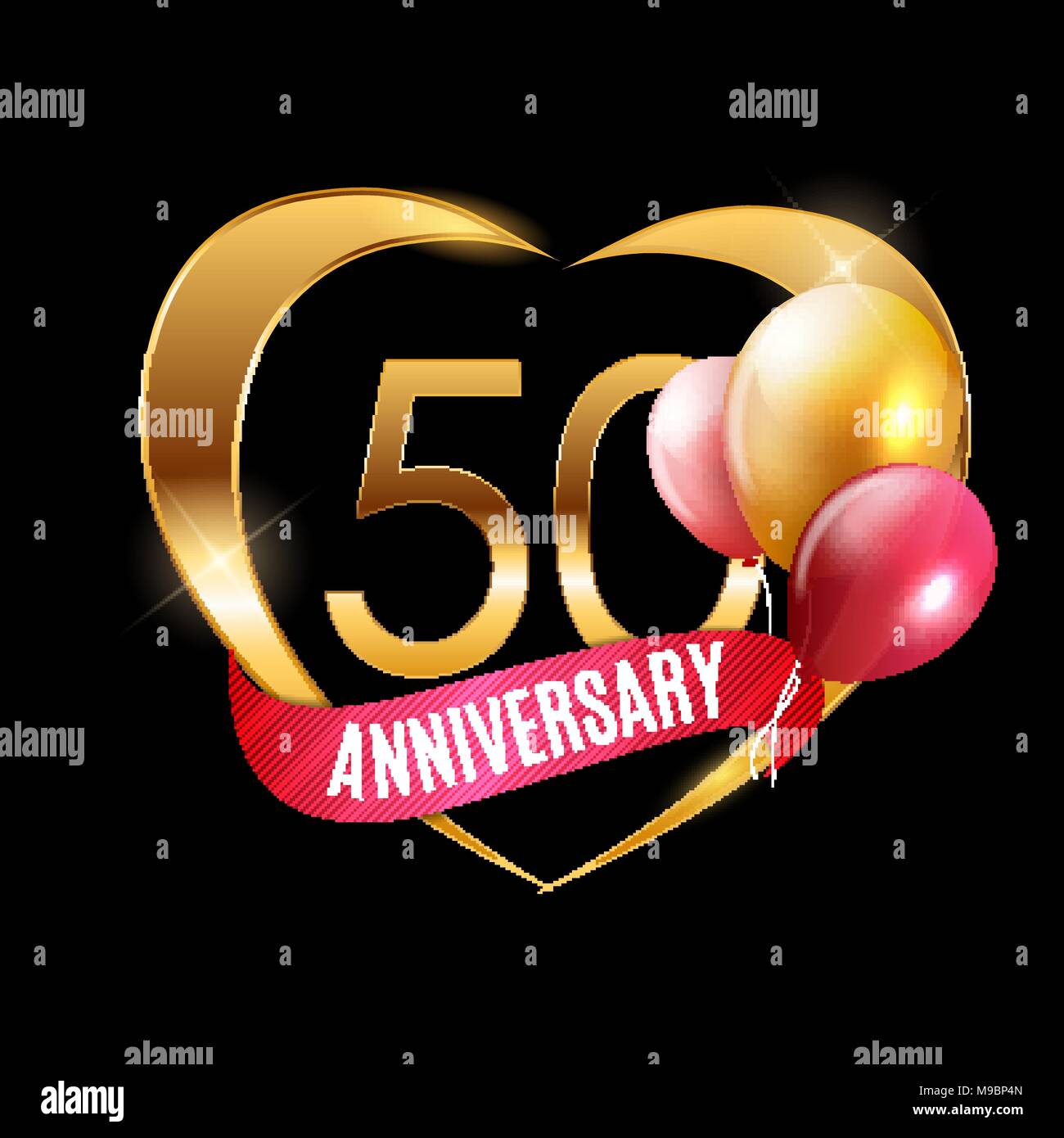 Logo Or Modele Anniversaire 50 Ans Avec Ruban Et Des Ballons Vector Illustration Image Vectorielle Stock Alamy Logo Or Modele Anniversaire 50 Ans Avec Ruban Et Des Ballons Vector Illustration Image Vectorielle Stock Alamy