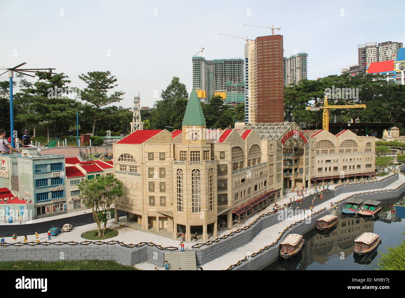 Kuala Lumpur, Malaisie - 13 Octobre : Grand Grand fragment Maket. Street, port et bâtiments jumeaux Banque D'Images