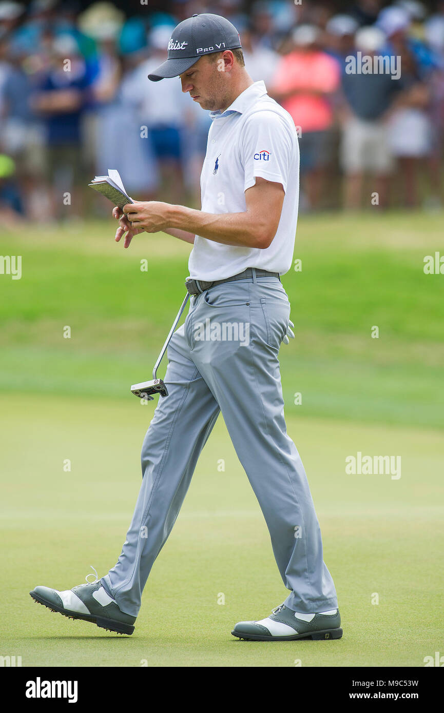 Austin, TX, USA, le 24 mars 2018 : Justin Thomas en action at World Golf Championships ''" les technologies Dell finale Match Play, Austin Country Club. Austin, Texas. Mario Cantu/CSM Banque D'Images