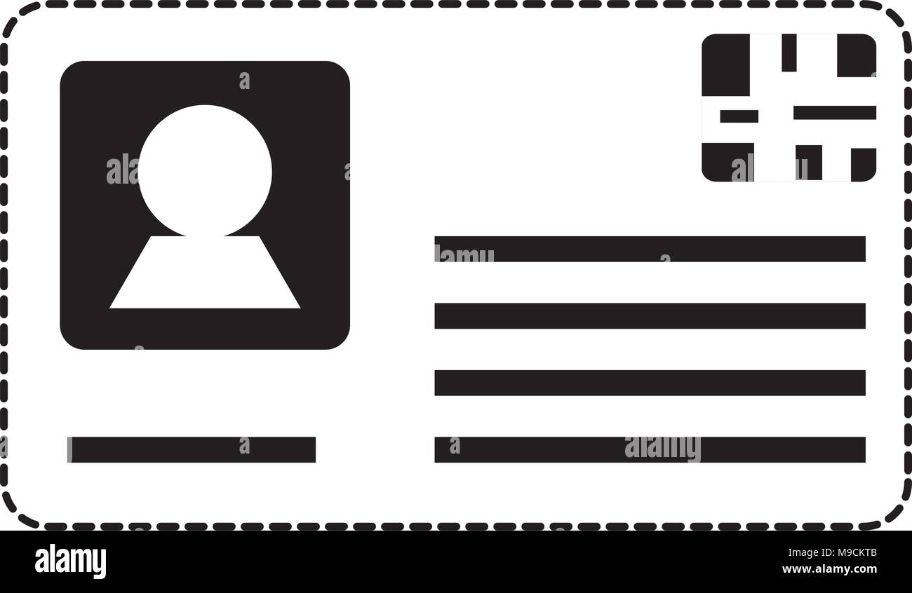 L'icône de carte d'identité sur fond blanc, vector illustration