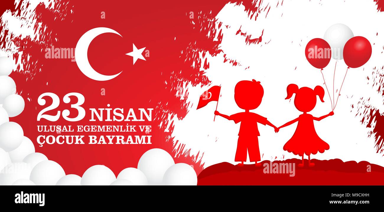 23 Nisan cocuk. baryrami Traduction : Turkish 23 avril Journée des enfants. Vector illustration. Illustration de Vecteur