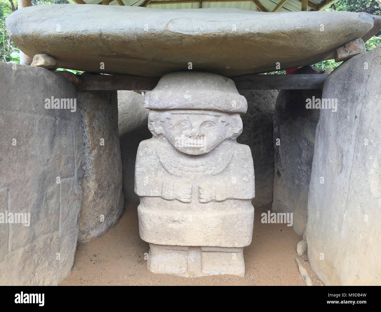 Les statues, les idoles de San Augustin - Parc archéologique de San Augustin, Colombie - Banque D'Images