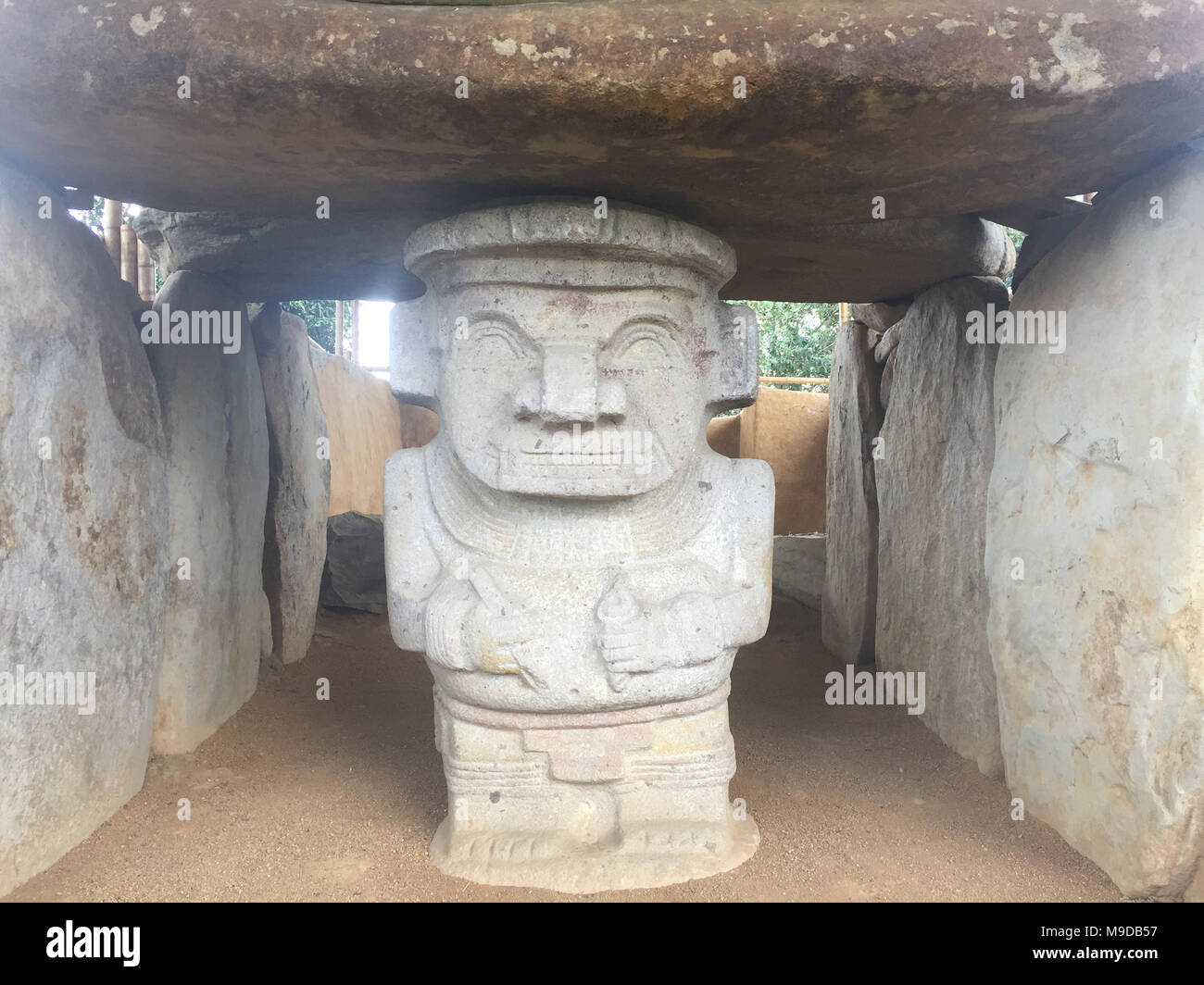 Les statues, les idoles de San Augustin - Parc archéologique de San Augustin, Colombie - Banque D'Images