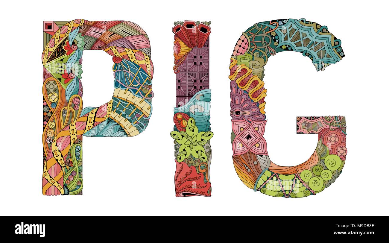 La conception de l'art peint à la main. Hand drawn illustration mot animal pour t-shirt et autre décoration Illustration de Vecteur