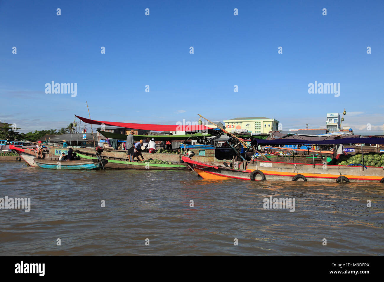 Marché flottant de Cai Rang, Delta du Mékong, la province de Can Tho, Vietnam, Asie du Sud, Asie Banque D'Images