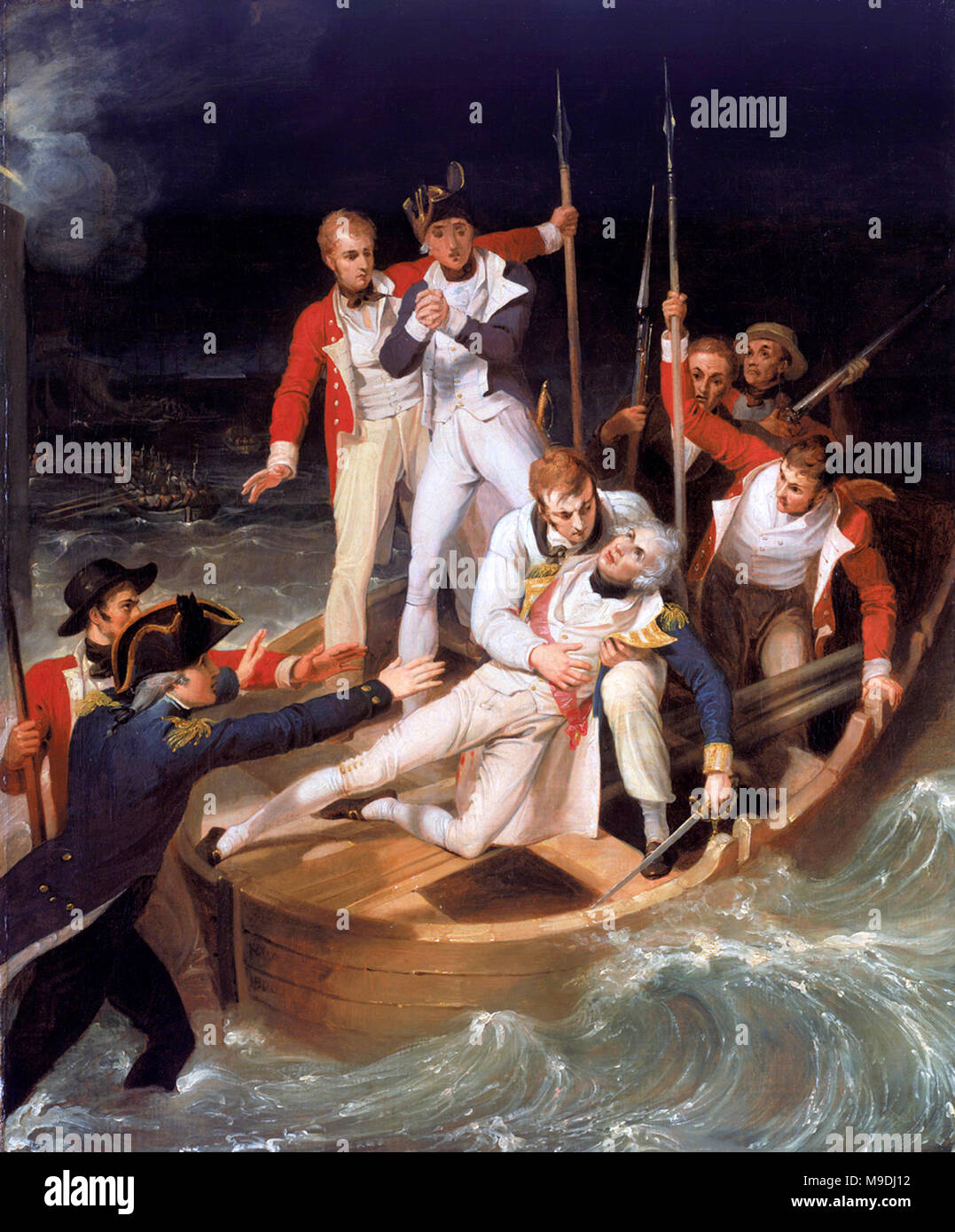 Horatio Nelson blessé pendant la bataille de Santa Cruz de Tenerife, 1806 Banque D'Images