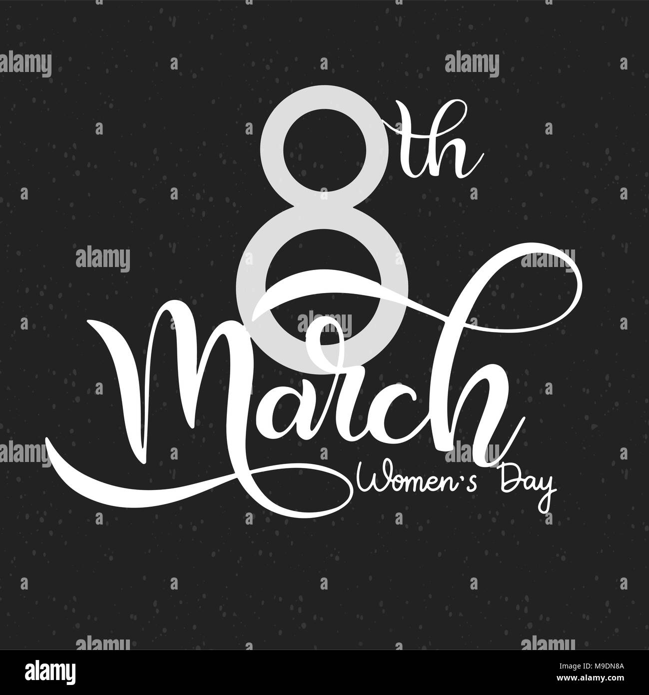 Heureux Jour Femmes Cartes de Vœux. 8 mars le lettrage. Bannière pour la Journée Internationale des Femmes Illustration de Vecteur