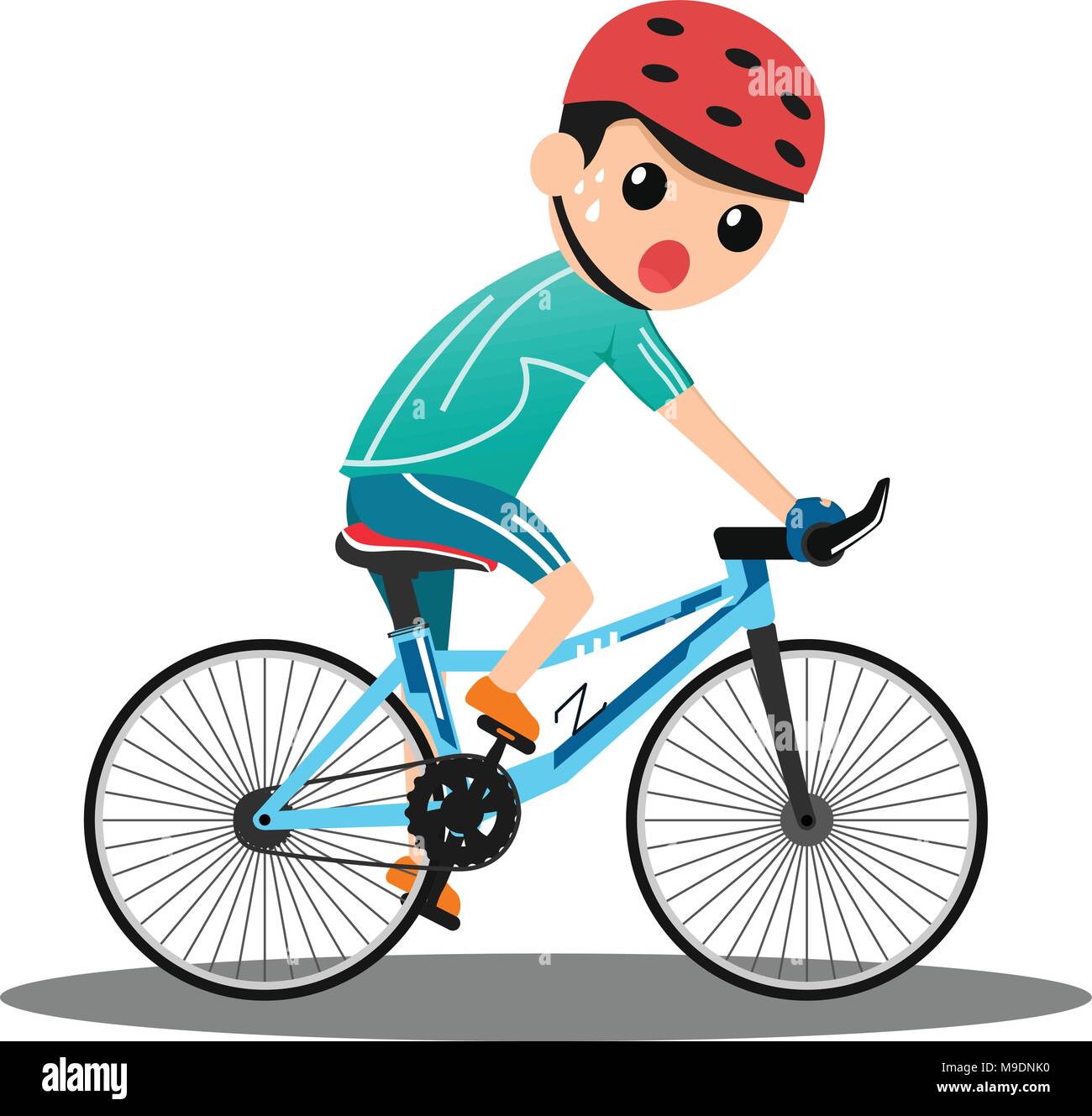 Course cycliste à l'action. cartoon man cycling editable vector