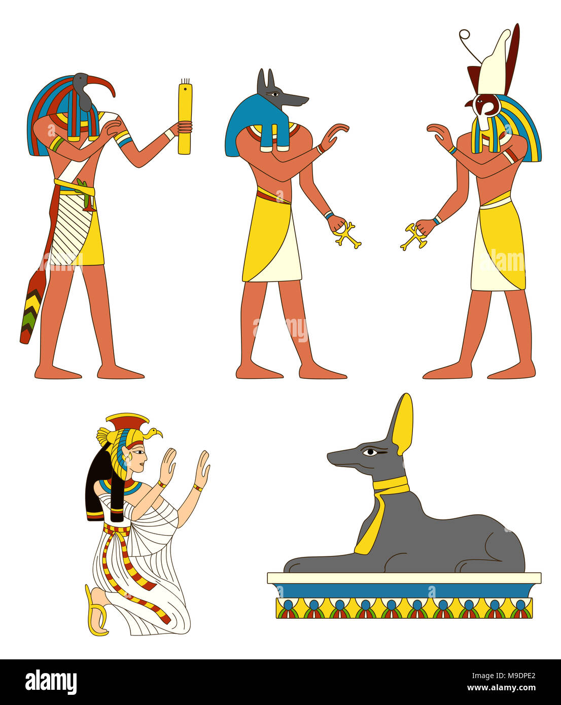Ancienne Collection D Images De Dieux Egyptien Thot Horus Isis Anubis Anubis Sous La Forme D Un Chacal Spe8 Photo Stock Alamy