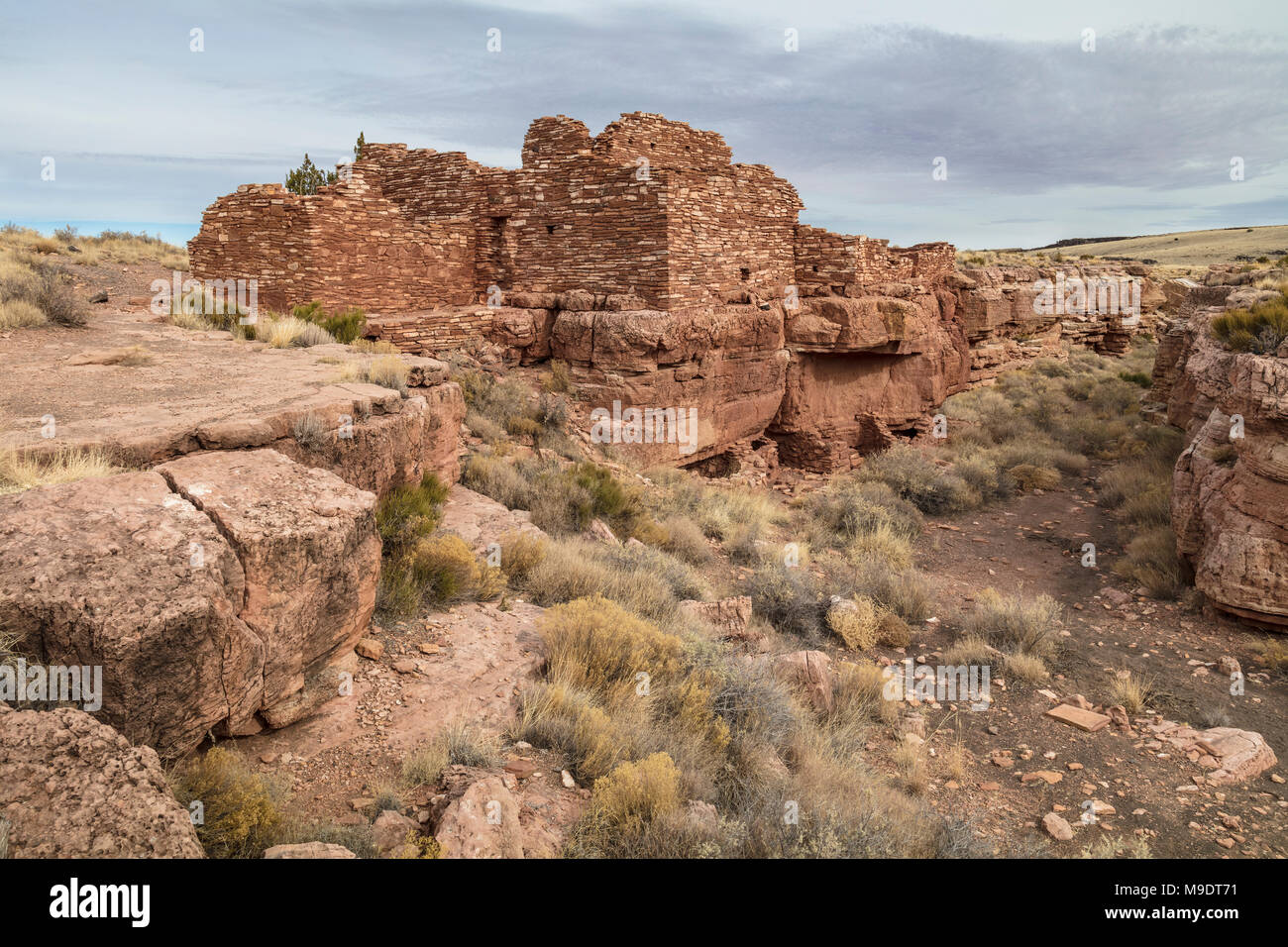 Fort de 800 ans, les ruines du Canyon Wupatki National Monument, Arizona Banque D'Images