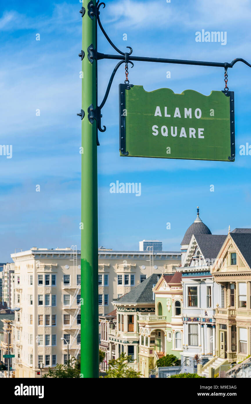 Alamo Square à San Francisco Banque D'Images