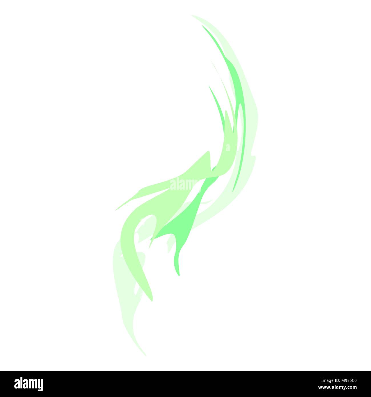 Fumée verte isolée. L'évaporation des produits chimiques. Vector illustration Illustration de Vecteur