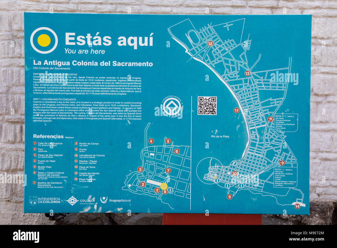 Plan de la Antigua Colonia del Sacramento, Uruguay Banque D'Images