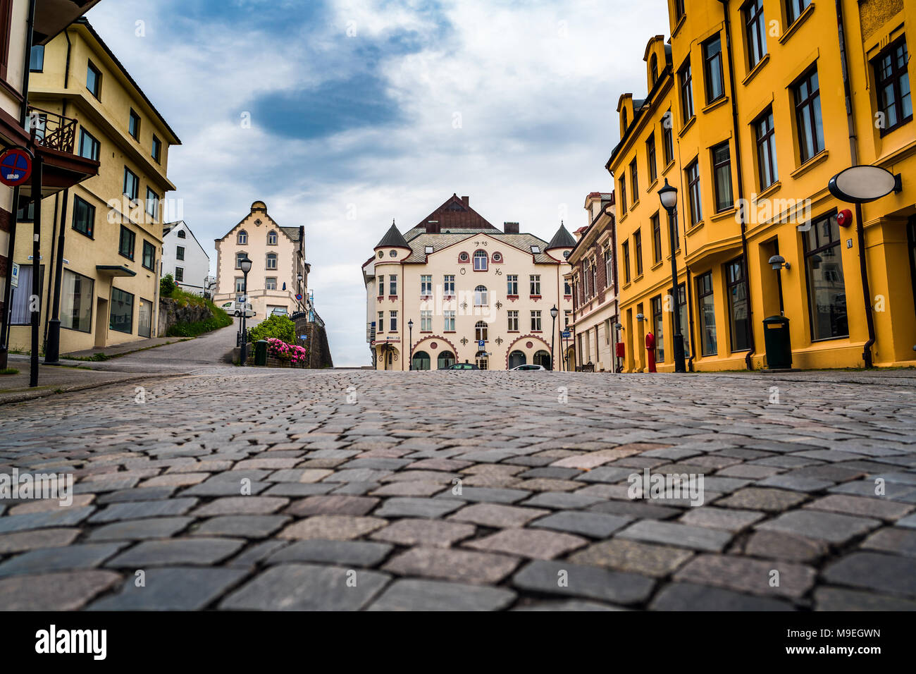 Aksla à la ville d'Alesund , la Norvège. C'est un port de mer, et est réputé pour sa concentration d'architecture Art Nouveau. Banque D'Images