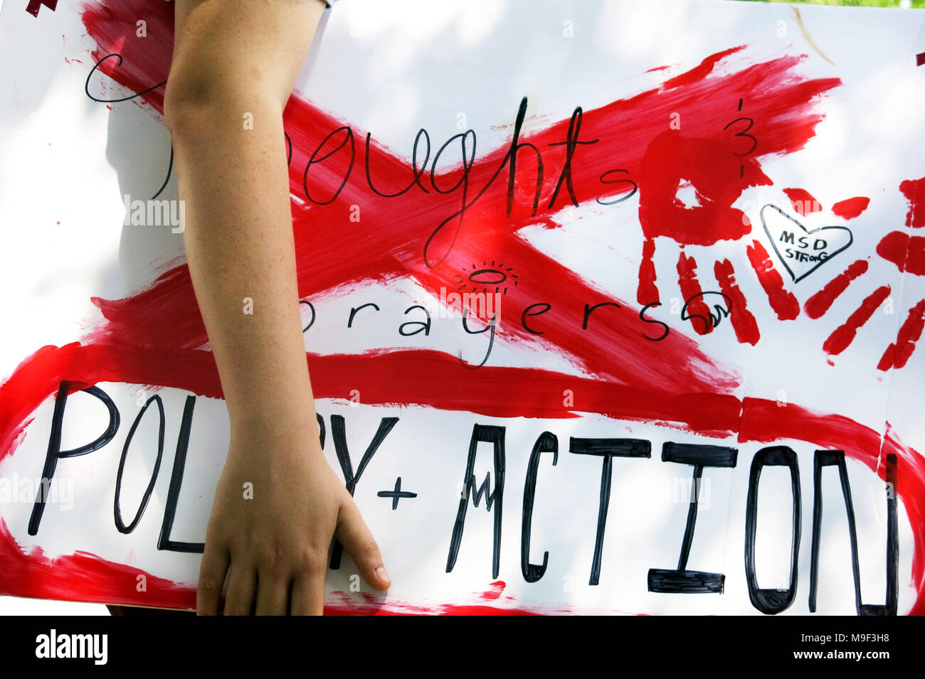 Marjorie Stoneman Douglas High School de MARS POUR NOTRE VIE exigent de nouvelles Loi sur les armes à feu 24 mars 2018 Floride Parcs Banque D'Images