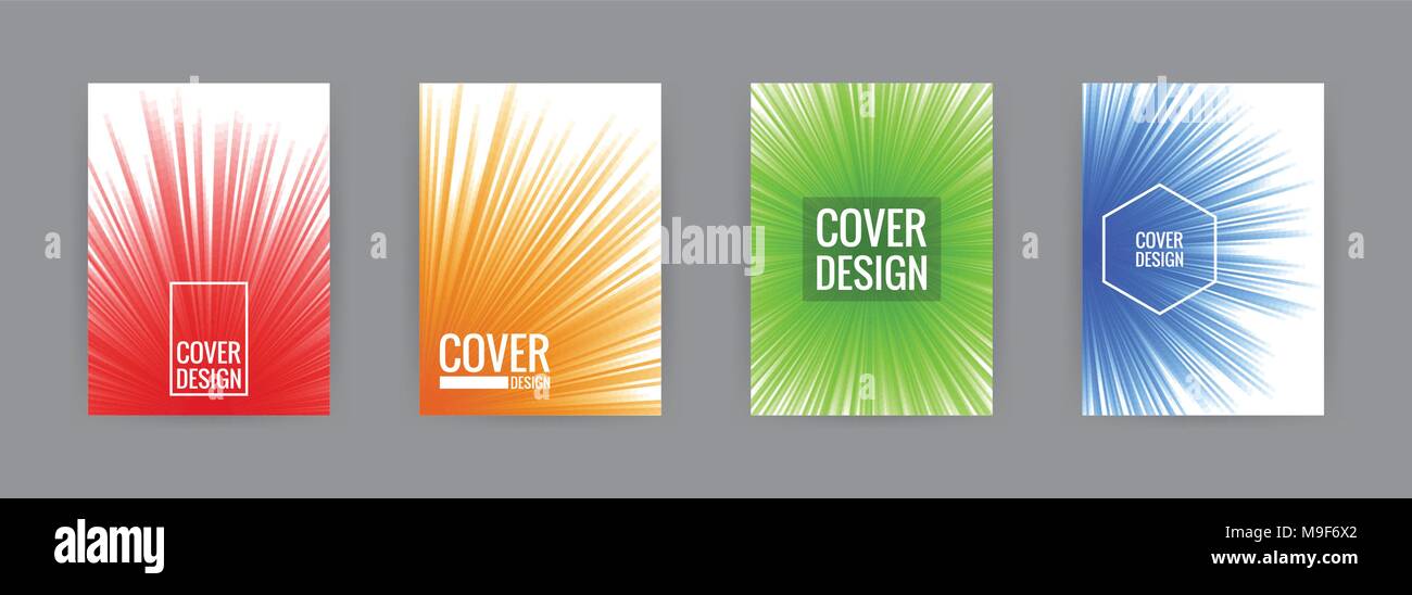 Jeu de modèle de conception de l'arrière-plan de couverture illustration vectorielle. Splash de couleur rouge, jaune, vert et bleu. Illustration de Vecteur