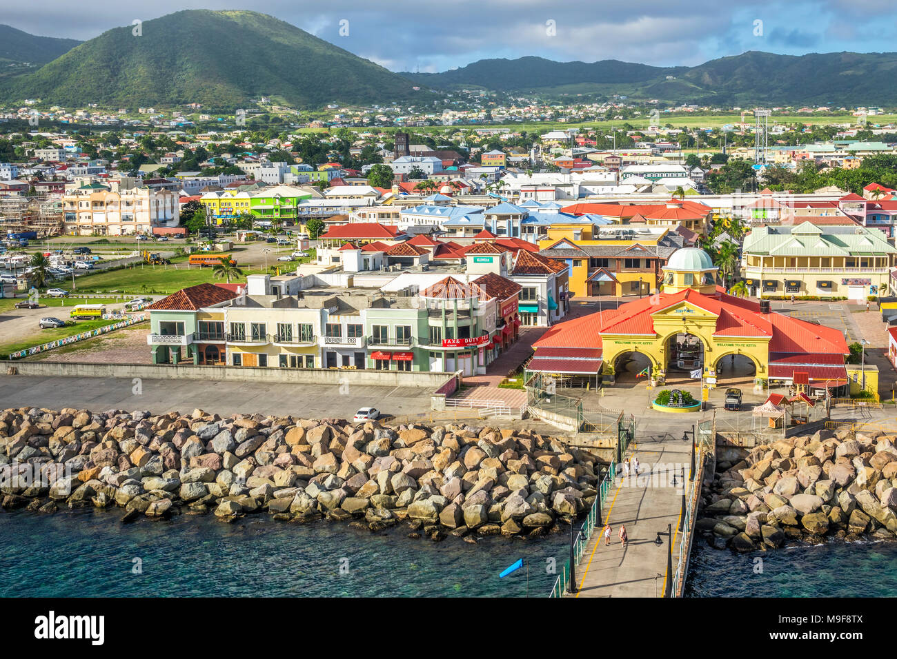 Le Port de Zante Basseterre, Saint Kitts, West Indies Banque D'Images