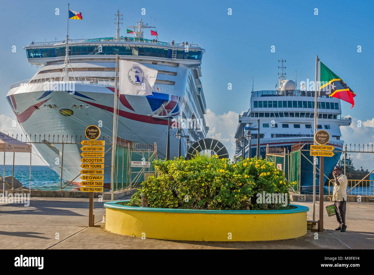 Navires dans le Port de Zante Basseterre, Saint Kitts, West Indies Banque D'Images