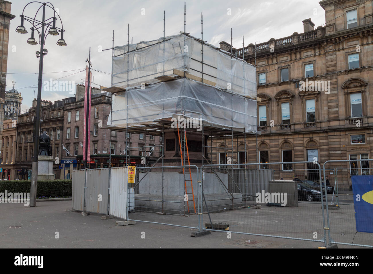Statues at George Square à Glasgow en rénovation Banque D'Images