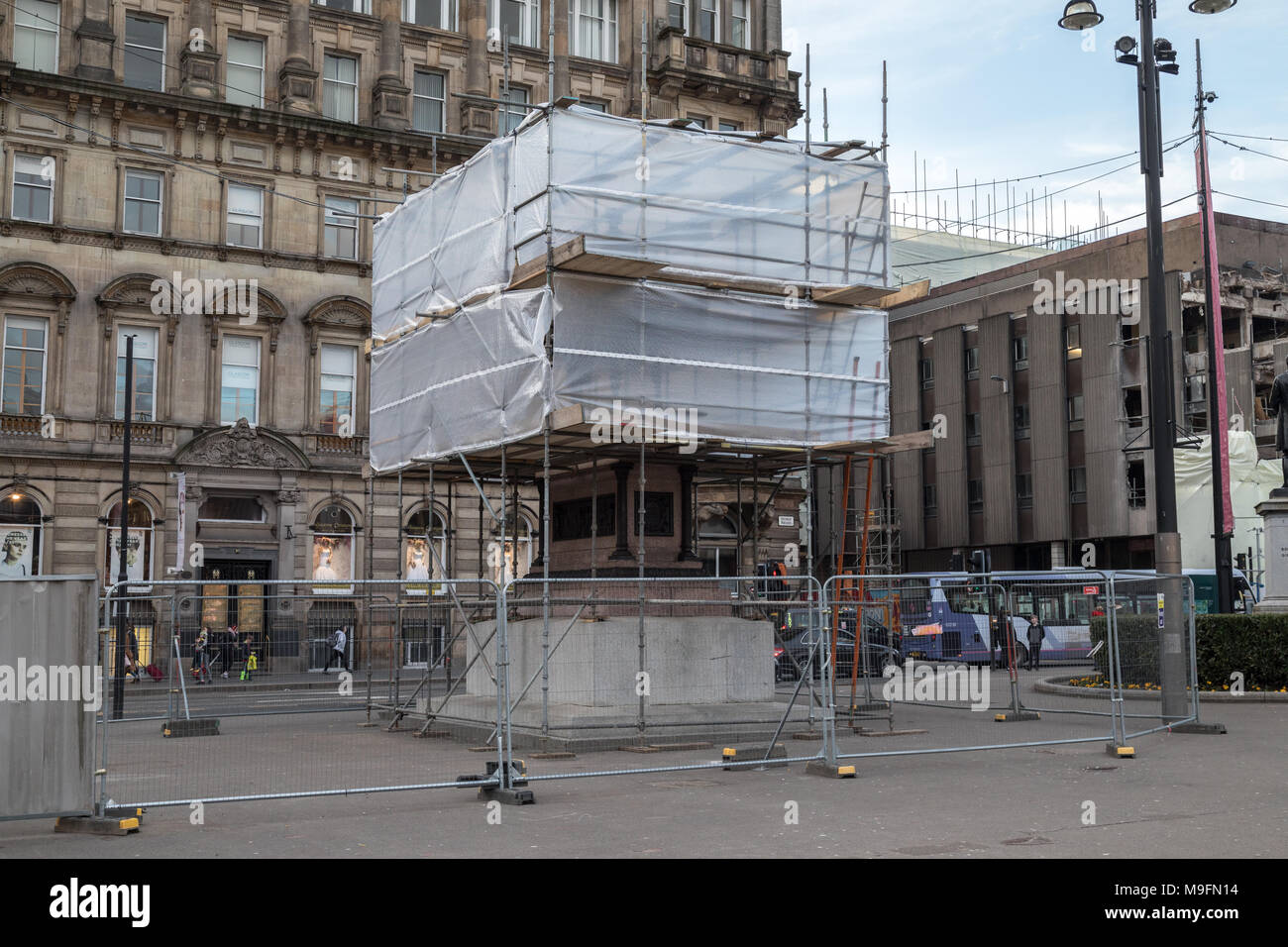 Statues at George Square à Glasgow en rénovation Banque D'Images