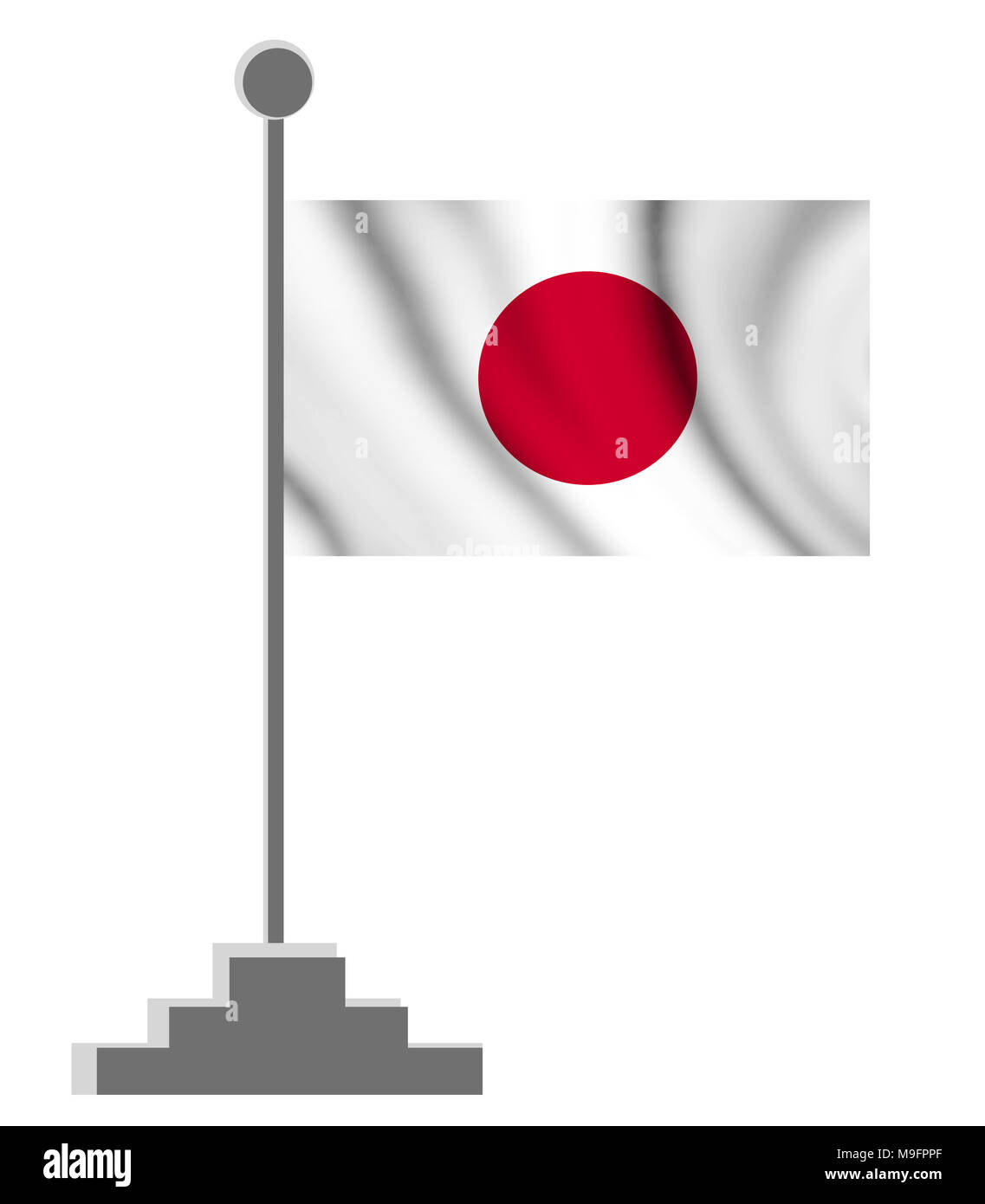 Illustration du pavillon japonais ondulées Banque D'Images