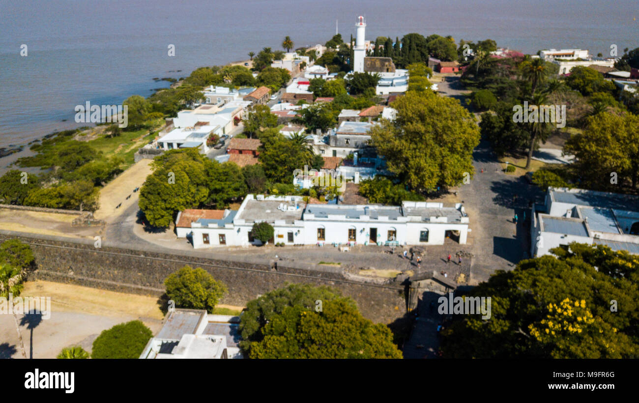 Vieille ville, El Faro, ancien phare, Colonia del Sacramento, Uruguay Banque D'Images