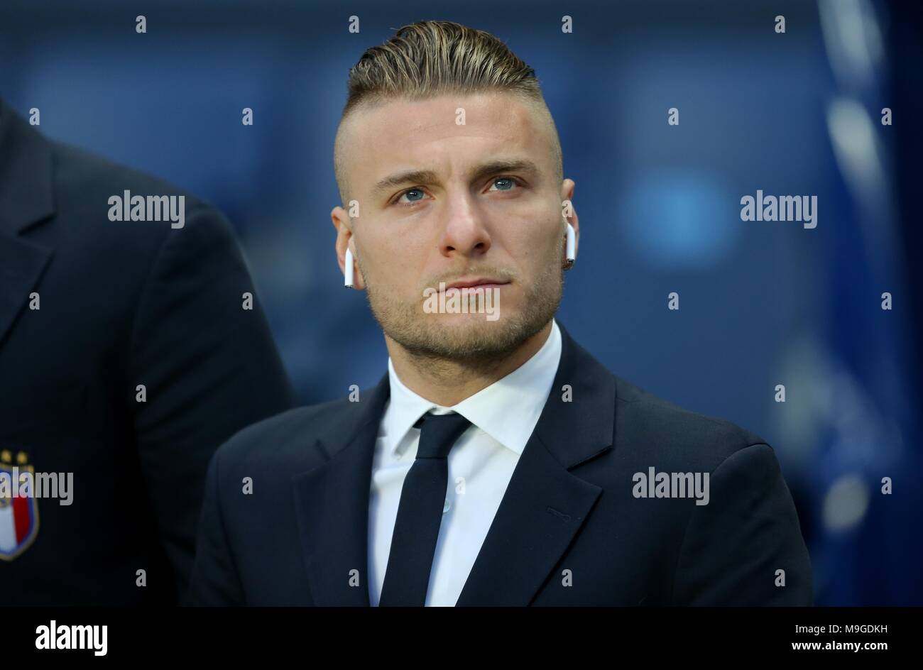 CIRO IMMOBILE ITALIE & SS Lazio ARGENTINE / ITALIE, match amical stade Etihad, Manchester, Angleterre 23 mars 2018 GBB7071 RÉDACTION STRICTEMENT UNIQUEMENT. Si le joueur/joueurs représentés dans cette image est/sont de jouer pour un club anglais ou l'équipe d'Angleterre. Puis cette image ne peut être utilisé qu'à des fins rédactionnelles. Pas d'utilisation commerciale. Les usages suivants sont également restreintes MÊME SI DANS UN CONTEXTE ÉDITORIAL : utilisez conjointement avec, ou partie de, toute l'audio, vidéo, données, listes de luminaire, club ou la Ligue de logos, pari, jeux ou n'importe quel 'live' services. Restrictions également Banque D'Images