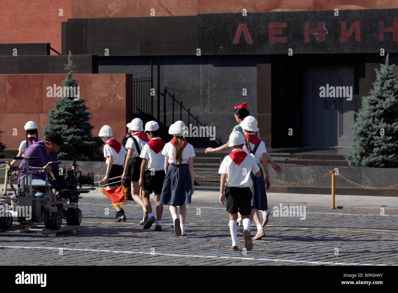 Moscou, Russie - le 8 juillet 2012 : les acteurs pendant le tournage du film le Chef's Way de Kazakhfilm, sur la Place Rouge. C'est un film sur le président de Kazakhst Banque D'Images