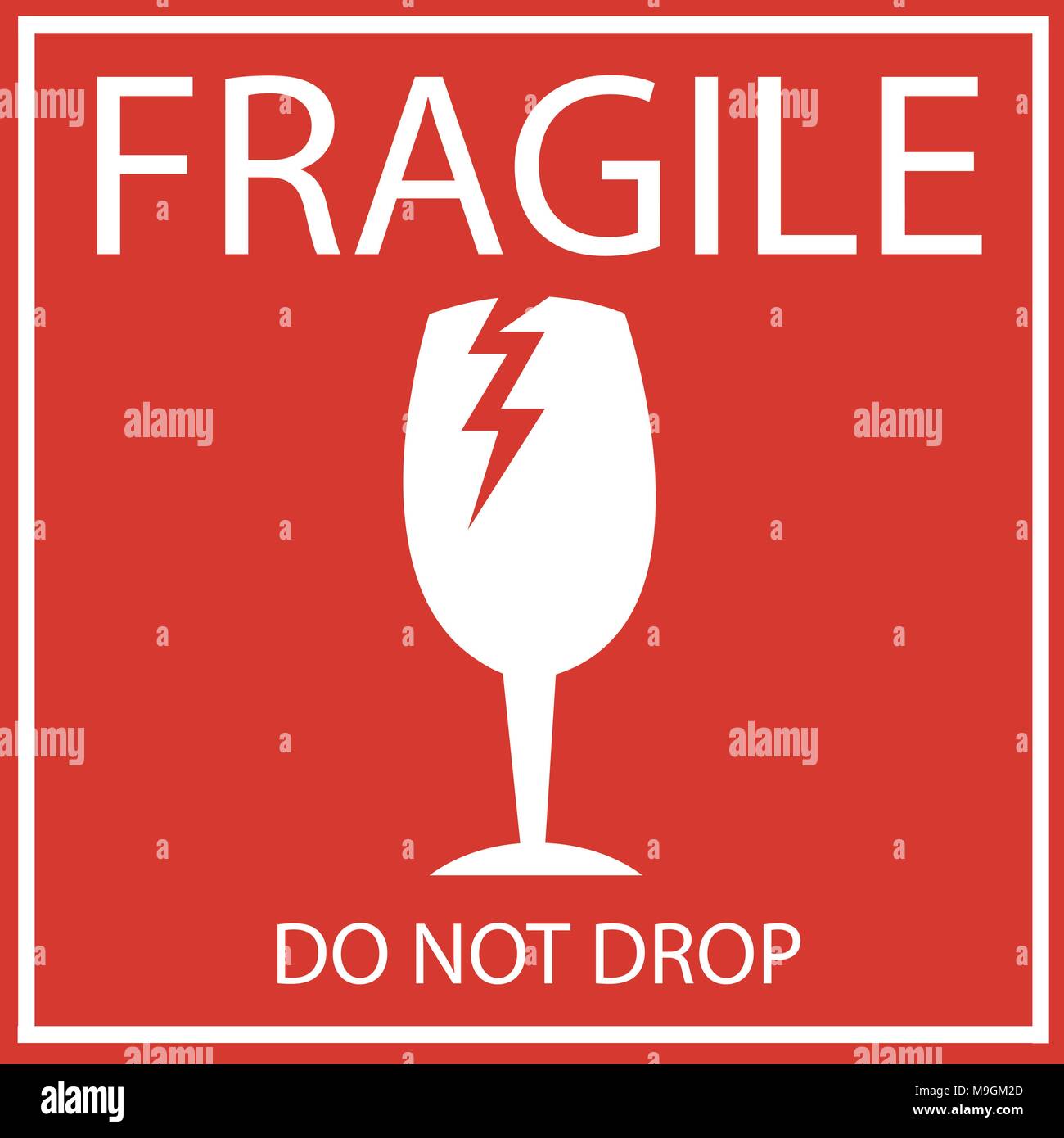 Matériel fragile ou fragiles, symbole de l'emballage Image Vectorielle  Stock - Alamy