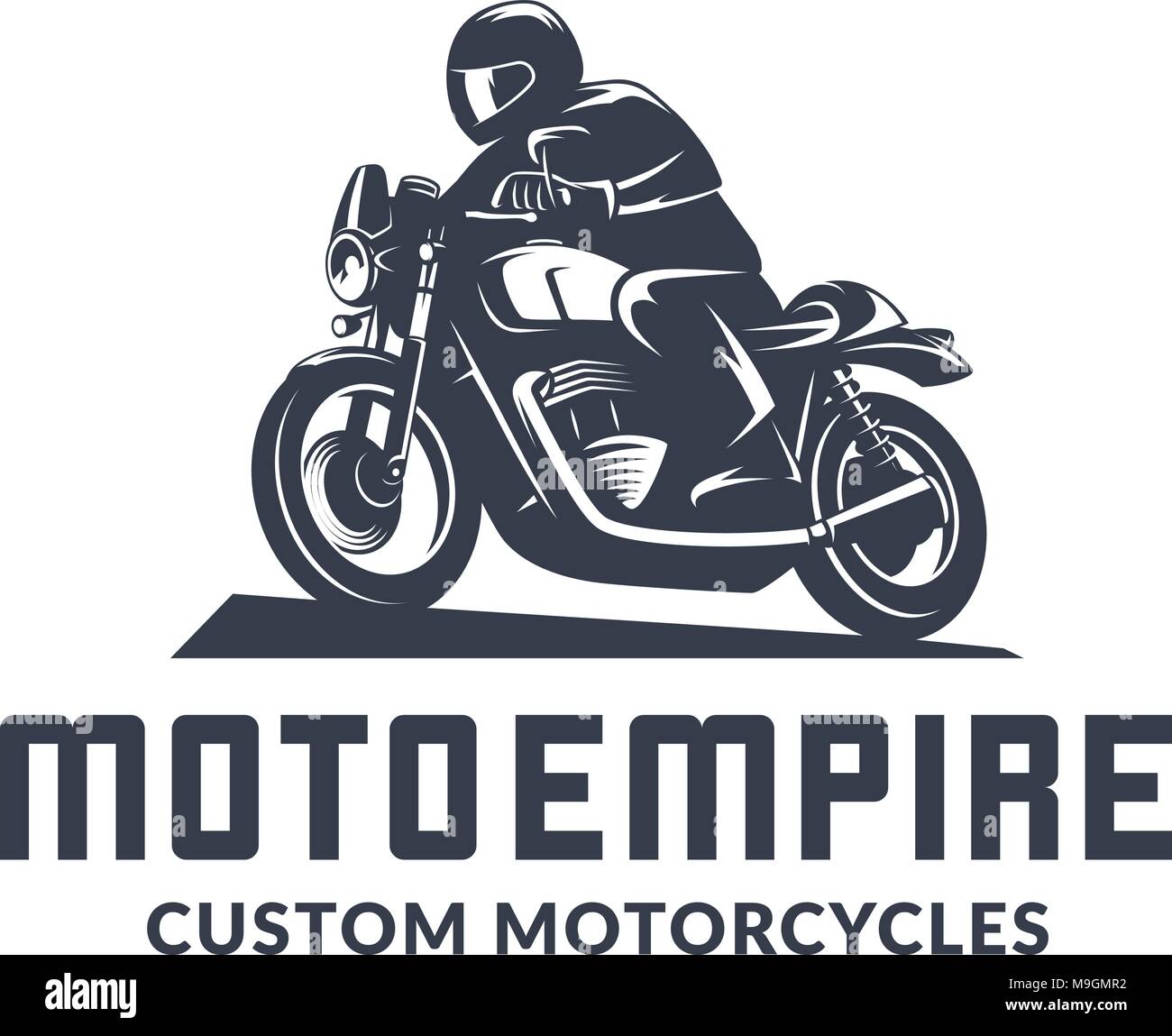 Cafe Racer Vintage logo moto isolé sur fond blanc. Old school moto sport desgn éléments. Illustration de Vecteur