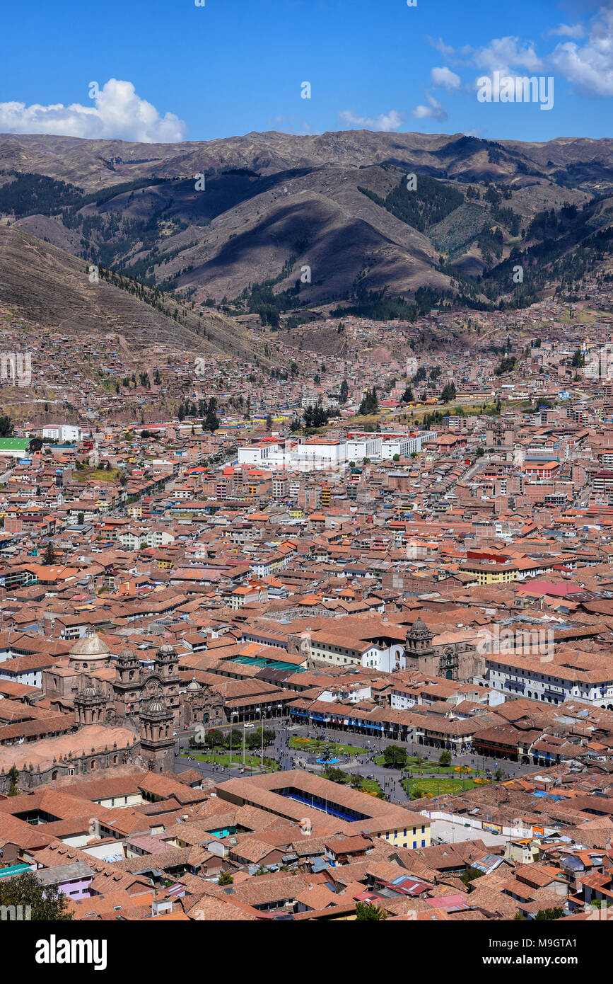 Rues de la région de Cusco au Pérou. Vue panoramique Banque D'Images