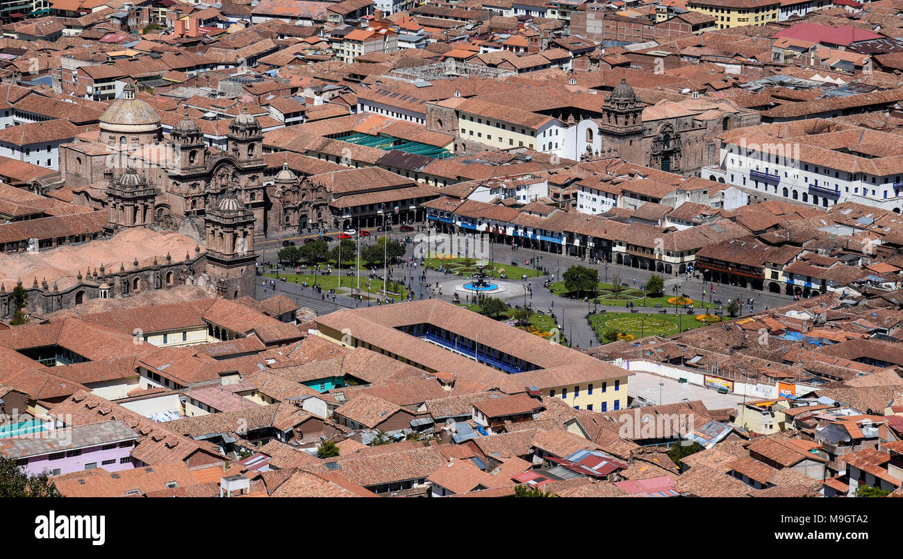 Rues de la région de Cusco au Pérou. Vue panoramique Banque D'Images