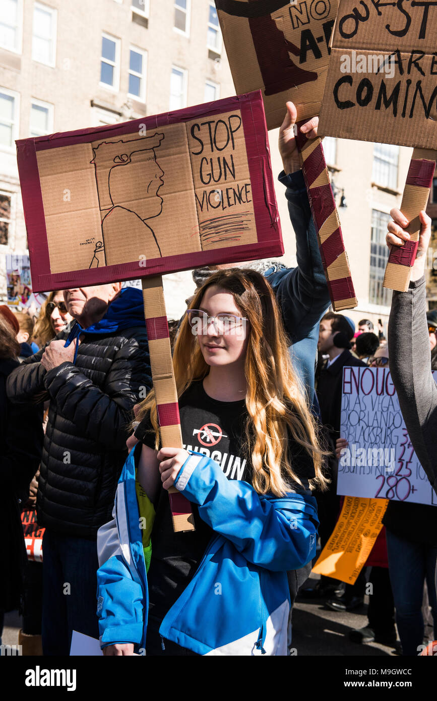 New York, NY, USA - Le 24 mars 2018 : mars pour notre vie 2018 Banque D'Images