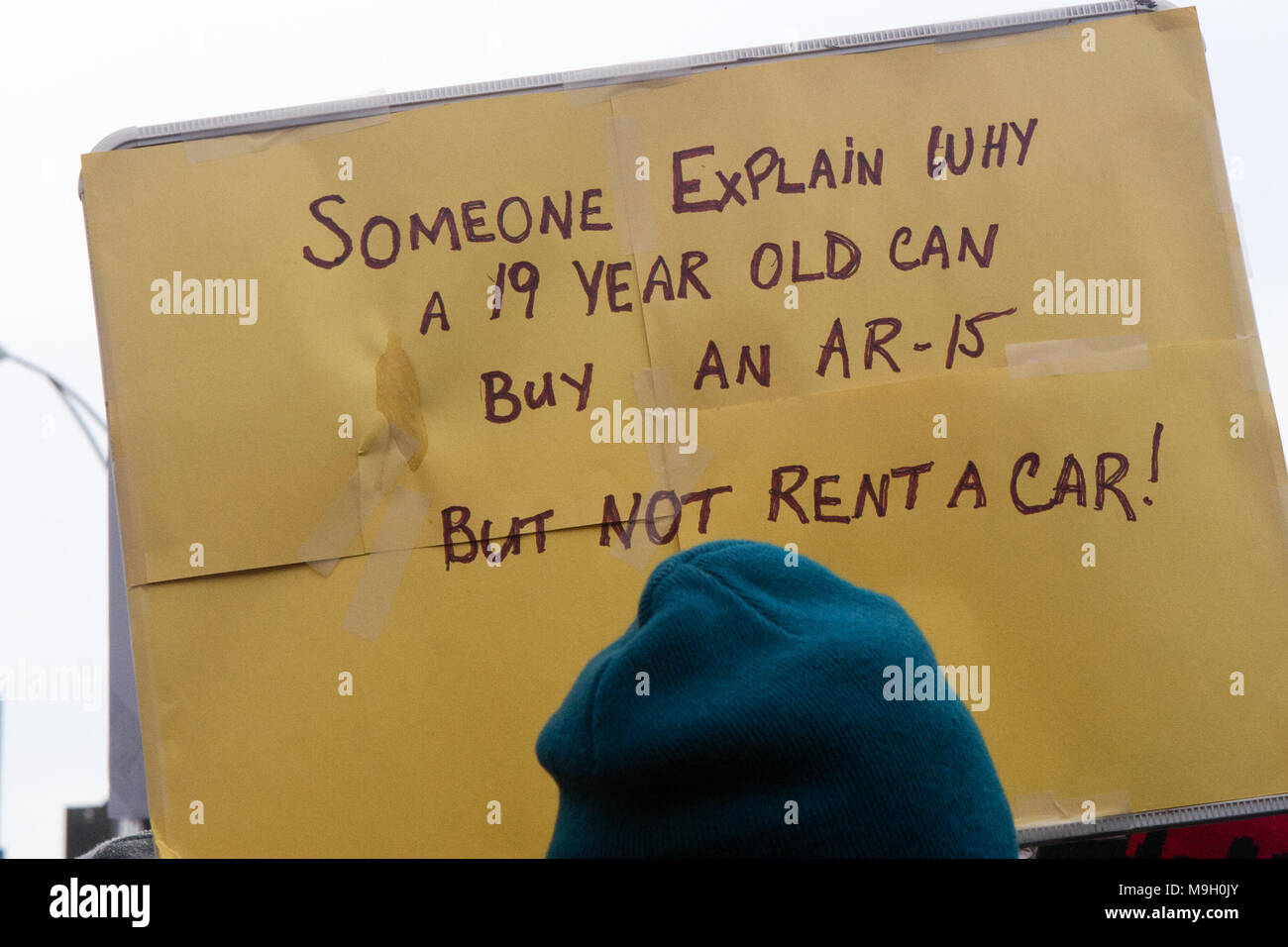 Mars pour nos vies et Mars Rassemblement de Chicago Banque D'Images