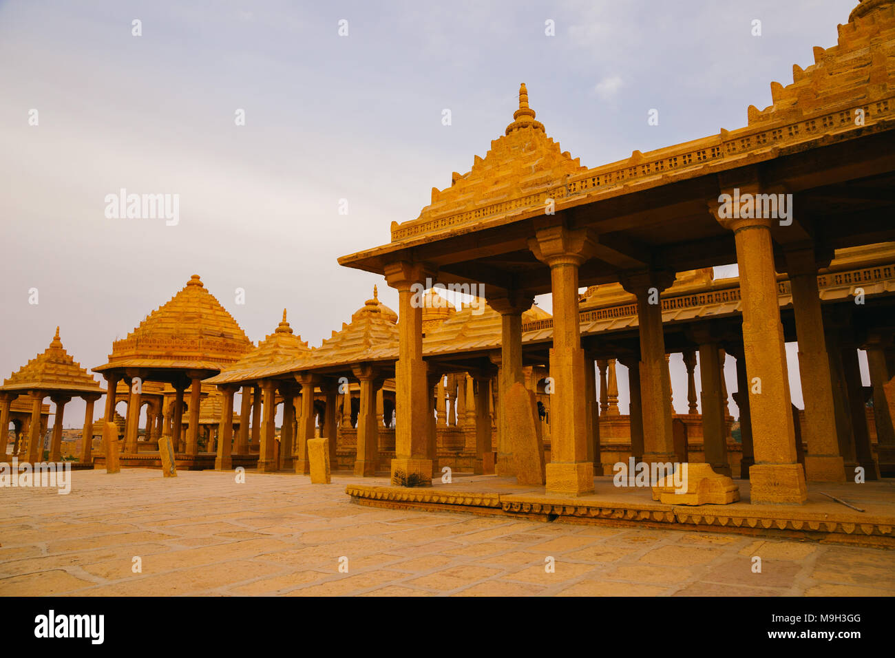 Architecture historique Vyas Chhatri, Jaisalmer sunset point en Inde Banque D'Images