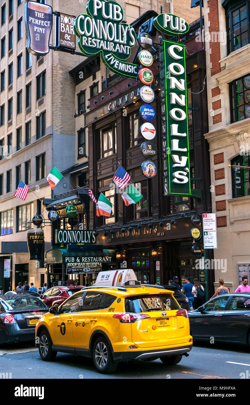 La ville de New York, restaurant irlandais Banque D'Images