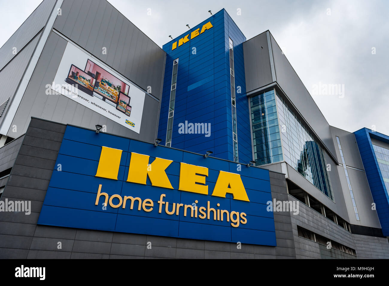 Magasin d'accessoires de maison IKEA en centre-ville de Coventry, West Midlands, Royaume-Uni, avec copie espace. Banque D'Images