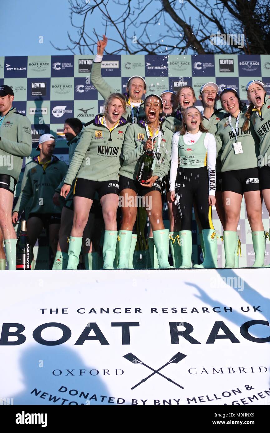 La recherche cancer Boat Race 2018 Banque D'Images