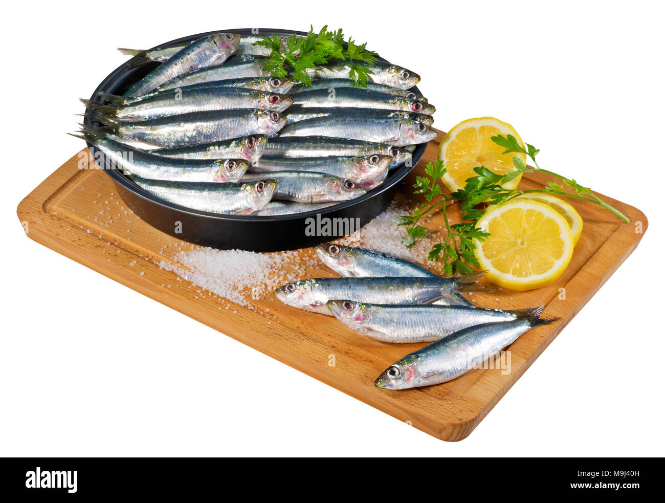 Matières premières sardines fraîches Banque D'Images