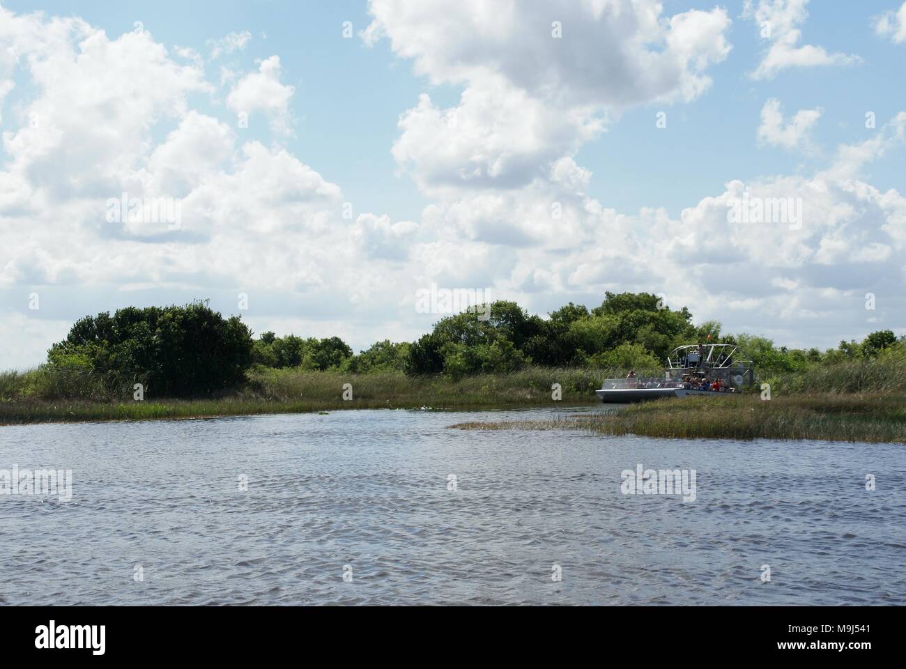Excursion en bateau dans les Everglades en Floride, météo ensoleillée Banque D'Images