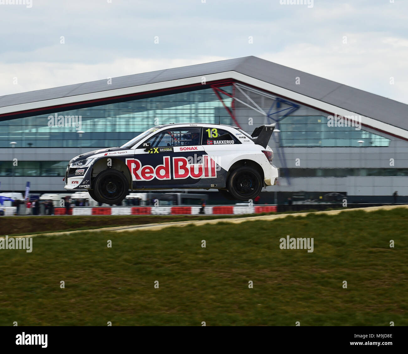 Silverstone, UK. 26 mars, 2018. Mattias Ekstrom, Andreas Bakkerud, Audi S1, RX EKS, FIA Rallycross Championship, 2018 Monde Monde de la saison, 26 RX Mars 2018, Silverstone, Northamptonshire, Rallycross, Crédit : CJM Photography/Alamy Live News Banque D'Images