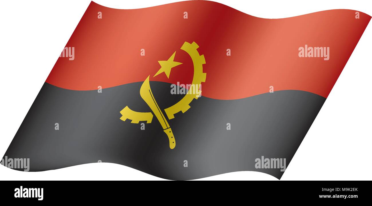 Drapeau de l'Angola, vector illustration Illustration de Vecteur