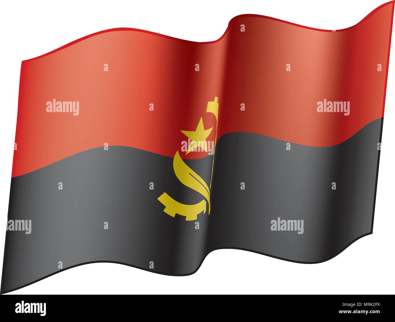 Drapeau de l'Angola, vector illustration Illustration de Vecteur
